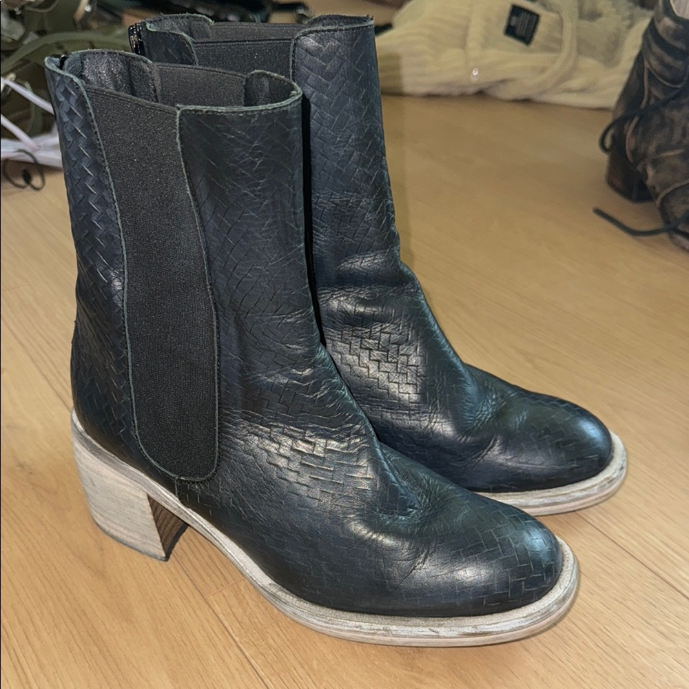 Black Leather Ankle Boots